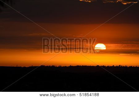 Sun About To Go Down During Sunset