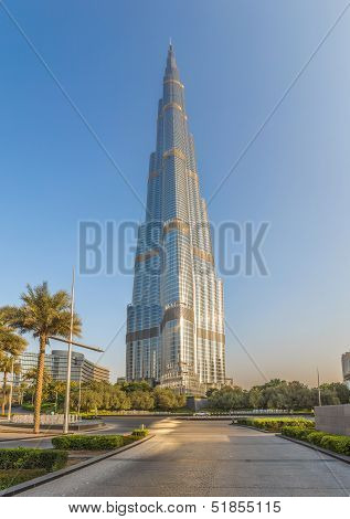 View On Burj Khalifa, Dubai, Uae, At Night