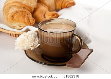 A Cup Of Coffee, Chocolate And Cornettos