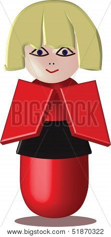 Kokeshi doll: vector cartoon character