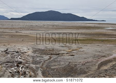 Desolated Landscape With Ashes After Volcano Eruption In Chaiten.