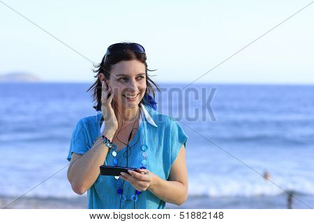 Woman talking on cell phone