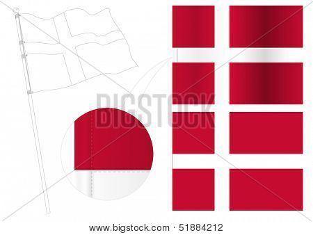 detailed vector Dannebrog (Denmark flag)