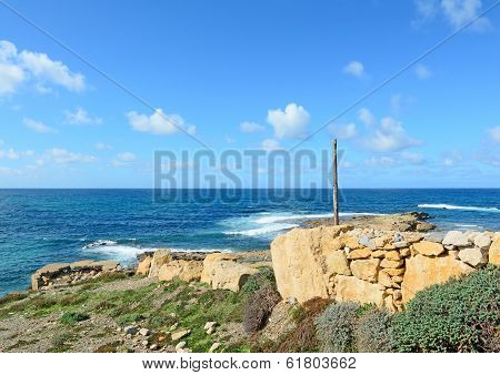 Stone Wall By The Sea