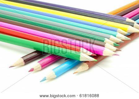 Color Pencils Isolated On White Background