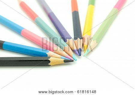 Color Pencils Isolated On White Background