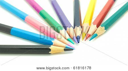 Color Pencils Isolated On White Background