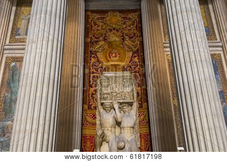interiors of Pantheon necropolis, Paris, France