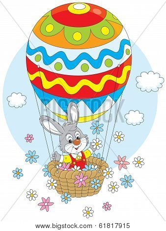 Easter Bunny in a balloon