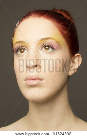 Close-up Portrait Of Woman With Creative Make-up