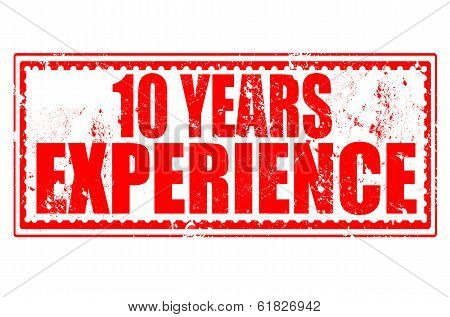 10 Years Experience Stamp