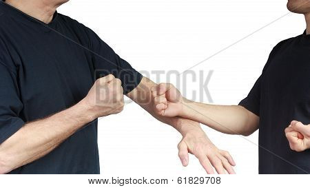 Blow and block in style Wing Chun Kung Fu