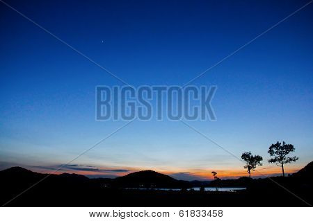 Sunset in the vineyard