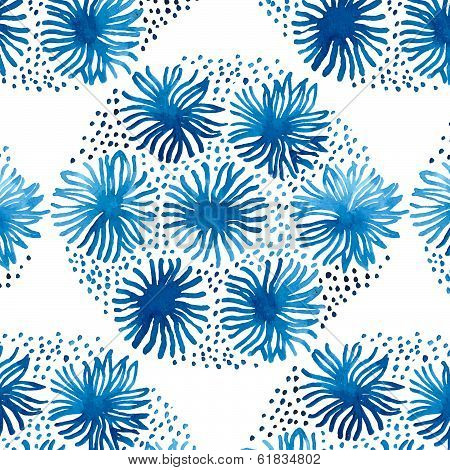 Traditional ceramics Asia pattern. Cobalt blue.