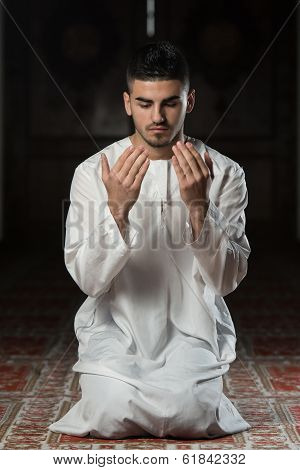 Young Muslim Guy Praying