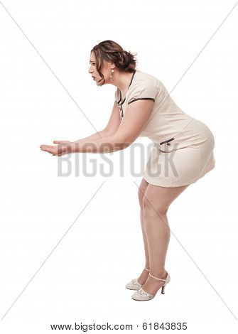Beautiful Plus Size Woman Holding Something On Her Hand