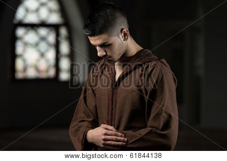 Young Muslim Guy Praying