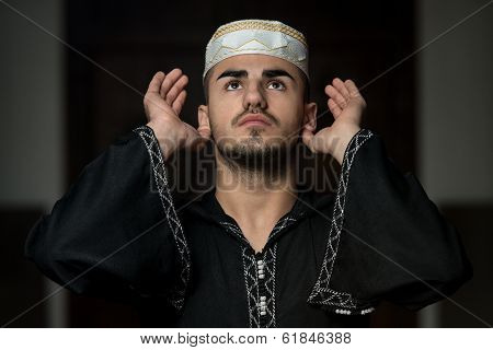 Muslim Man Is Praying In The Mosque
