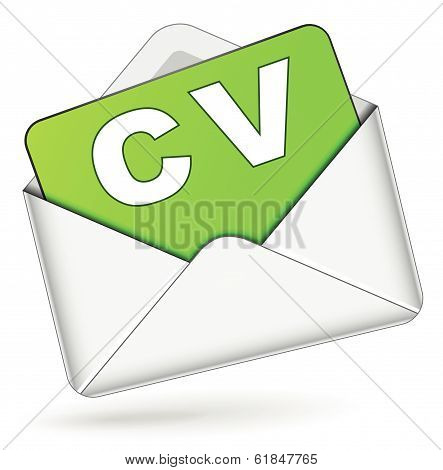 Vector Cv By Mail Icon