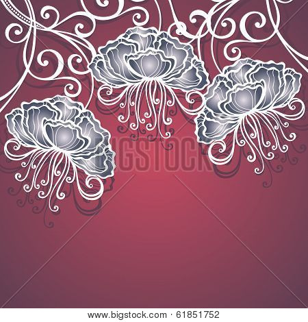 Vector Colored Floral Layout.
