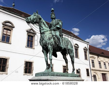 Andras Hadik Horse Statue In Budapest