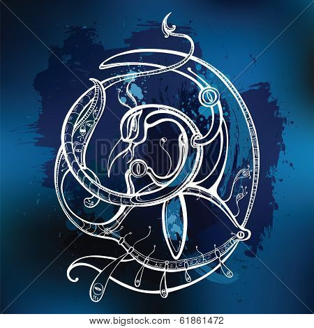 Garuda. Decorative Vector illustration.