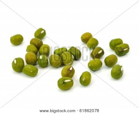 Mung Beans On White Background