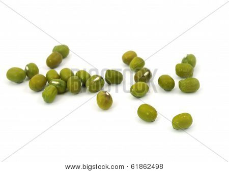 Mung Beans On White Background