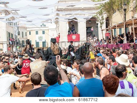 City of Mahon, Menorca, Spain - September 8: Fiestas de La Mare de Deu de Gracia festival