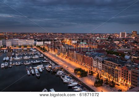 Aerial View To The Harbor Of Antwerp From The Roof