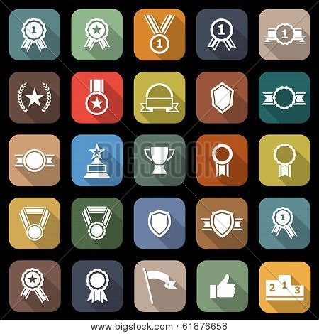 Award Flat Icons With Long Shadow