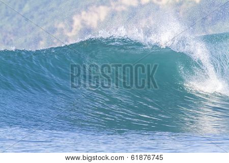 perfect surfing wave in Indonesia.
