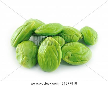 Tropical Stinking Edible Beans On White Background (parkia Speciosa)
