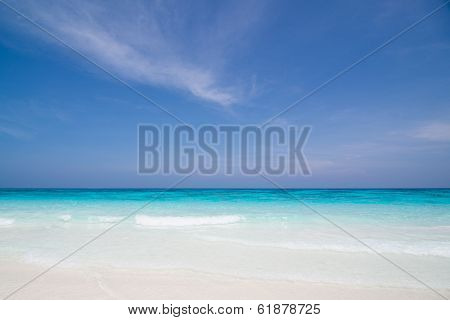 Clear water with white sand at Tachai island, Thailand