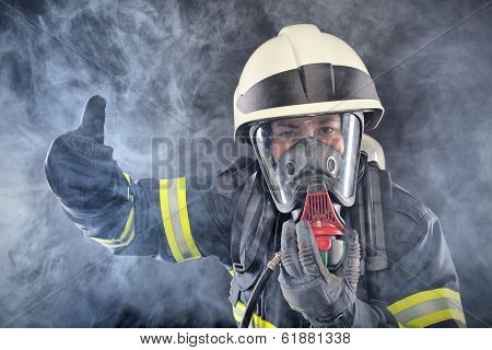 Firewoman In Fire Protection Suit