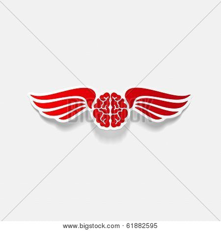 realistic design element: wing, angel, brain