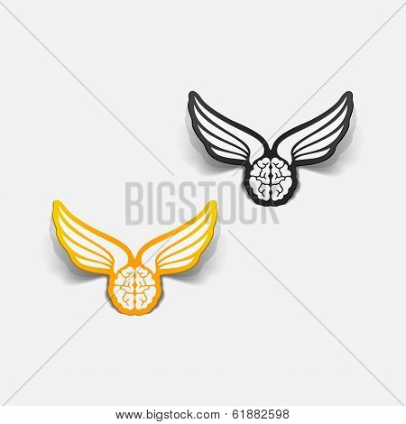 realistic design element: wing, angel, brain