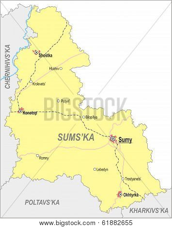 Map Of Sumy Oblast