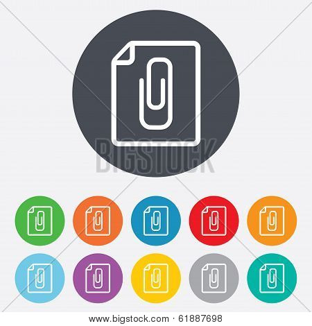 File annex icon. Paper clip symbol.