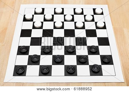 Starting Position On Vinyl Draughts Board