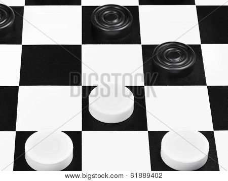 Draughts Game Close Up