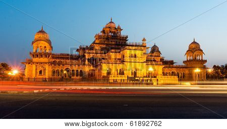 Night View Albert Hall Museum Jaipur