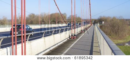 Bicycle Lane On Suspension Bridge