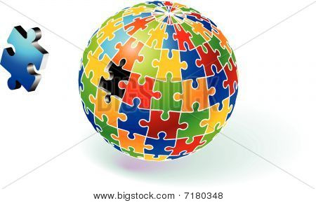 Eksik çok renkli küre Puzzle