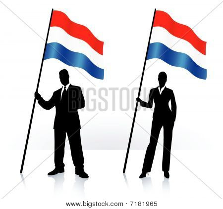 ธุรกิจ Silhouettes กับโบกธงชาติ Luxenburg
