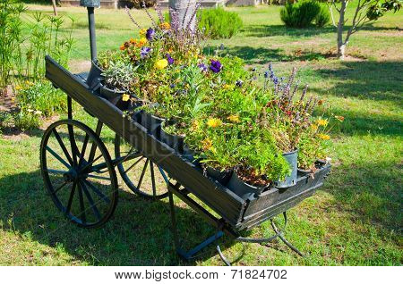 Wooden Pallet Truck As Garden Decor