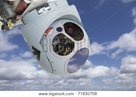 Closeup of a Drone Camera and Sensor Pod Module.