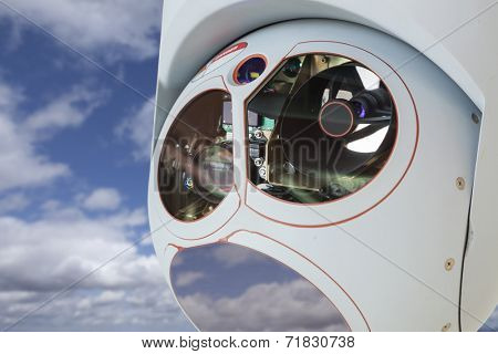 Closeup of a Drone Camera and Sensor Pod Module.