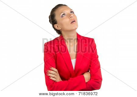 Portrait of thoughtful businesswoman