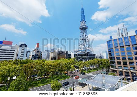 Nagoya, Japan city skyline with Nagoya Tower.